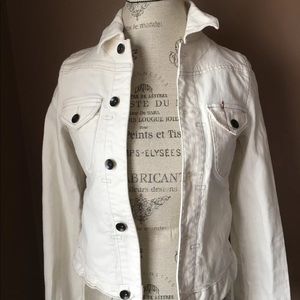 Club Monaco White Denim Jacket Top P Small